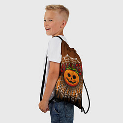 Рюкзак-мешок Тыква-Паутина-Хэллоуин, цвет: 3D-принт — фото 2