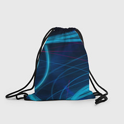 Рюкзак-мешок Синие абстрактные линии в темноте, цвет: 3D-принт