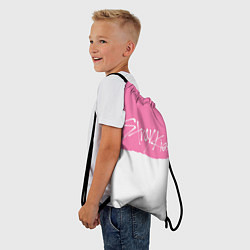 Рюкзак-мешок Stray Kids pink and white, цвет: 3D-принт — фото 2