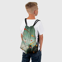 Рюкзак-мешок Светло-зелёный фон и разные краски, цвет: 3D-принт — фото 2