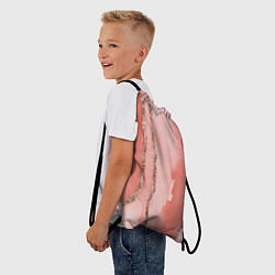 Рюкзак-мешок Розовое золото акварель, цвет: 3D-принт — фото 2