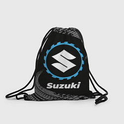 Рюкзак-мешок Suzuki в стиле Top Gear со следами шин на фоне, цвет: 3D-принт