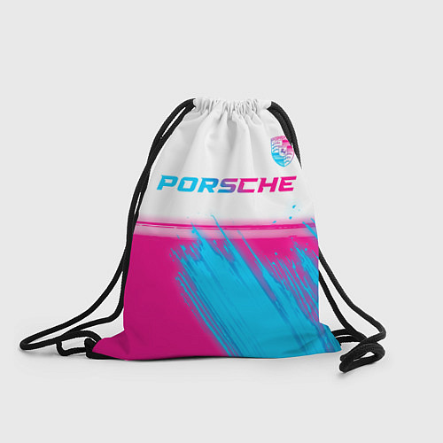 Мешок для обуви Porsche neon gradient style: символ сверху / 3D-принт – фото 1