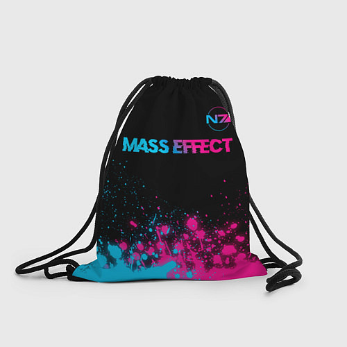 Мешок для обуви Mass Effect - neon gradient: символ сверху / 3D-принт – фото 1