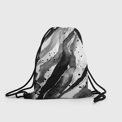 Мешок для обуви Черные акварельные разводы / 3D-принт – фото 1