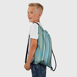 Рюкзак-мешок Текстура полосы зелено-голубой, цвет: 3D-принт — фото 2