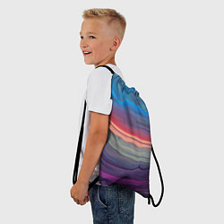 Рюкзак-мешок Цветной переливающийся абстрактный песок, цвет: 3D-принт — фото 2