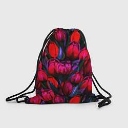 Рюкзак-мешок Тюльпаны - поле красных цветов, цвет: 3D-принт