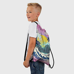 Рюкзак-мешок Штормовые океанские волны и пальмы, цвет: 3D-принт — фото 2