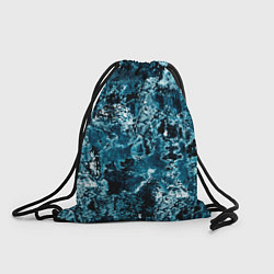 Рюкзак-мешок Гранж - абстрактные синие разводы, цвет: 3D-принт