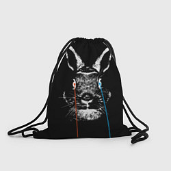 Рюкзак-мешок Черный кролик стреляет лазерами из глаз, цвет: 3D-принт