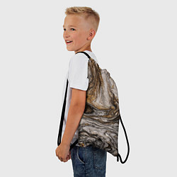Рюкзак-мешок Золотистый мрамор, цвет: 3D-принт — фото 2