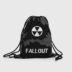 Мешок для обуви Fallout glitch на темном фоне: символ, надпись