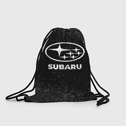 Рюкзак-мешок Subaru с потертостями на темном фоне, цвет: 3D-принт
