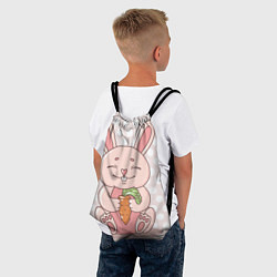 Рюкзак-мешок Милый зайчик с морковкой, цвет: 3D-принт — фото 2