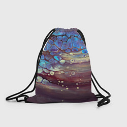 Рюкзак-мешок Тёмный песок и синие блестящие камни, цвет: 3D-принт