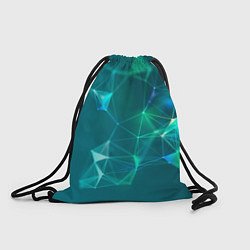 Рюкзак-мешок Геометрическая конструкция на бирюзовом фоне, цвет: 3D-принт