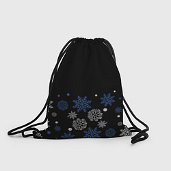 Рюкзак-мешок Снежинки - Новогодние, цвет: 3D-принт