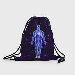 Рюкзак-мешок Неоновый человек в нейросети, цвет: 3D-принт