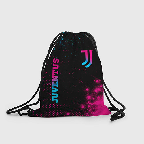 Мешок для обуви Juventus - neon gradient: надпись, символ / 3D-принт – фото 1