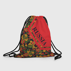 Рюкзак-мешок Хохлома на красном, цвет: 3D-принт