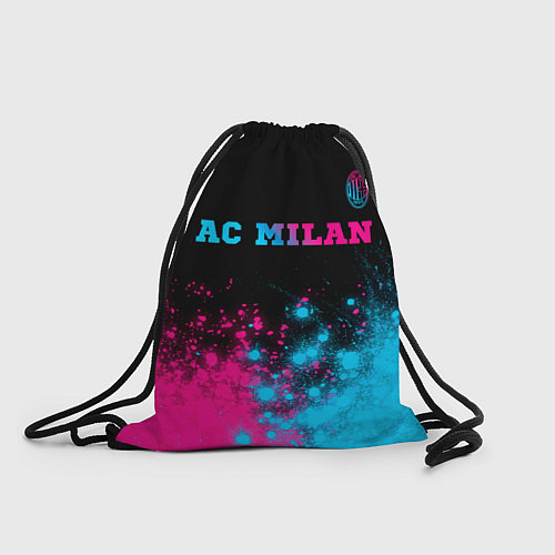 Мешок для обуви AC Milan - neon gradient: символ сверху / 3D-принт – фото 1