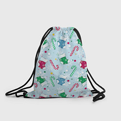 Рюкзак-мешок Новогодний паттерн, цвет: 3D-принт