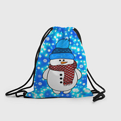 Рюкзак-мешок Снеговик в шапке, цвет: 3D-принт