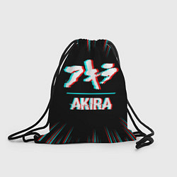 Мешок для обуви Символ Akira в стиле glitch на темном фоне