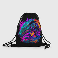 Рюкзак-мешок Дракон и девушка - поп арт, цвет: 3D-принт