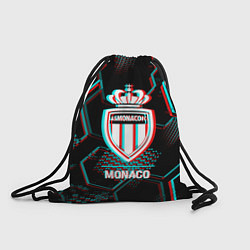 Мешок для обуви Monaco FC в стиле glitch на темном фоне