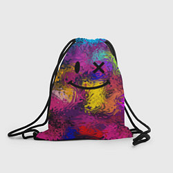 Рюкзак-мешок Смайлик с брызгами краски, цвет: 3D-принт