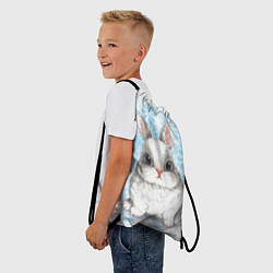 Рюкзак-мешок Белый кролик и снежинки, цвет: 3D-принт — фото 2