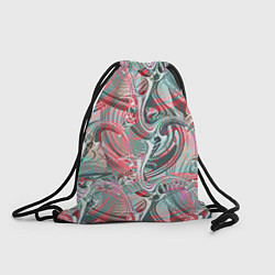 Рюкзак-мешок Оранжево- бирюзовый абстрактный модный узор, цвет: 3D-принт