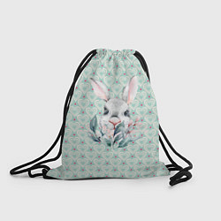Рюкзак-мешок Кролик в цветах, цвет: 3D-принт