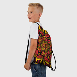 Рюкзак-мешок Мандала в стиле хохломы, цвет: 3D-принт — фото 2