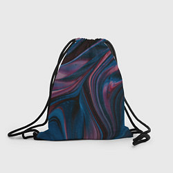 Рюкзак-мешок Абстрактные фиолетовые и синие волны с блёстками, цвет: 3D-принт
