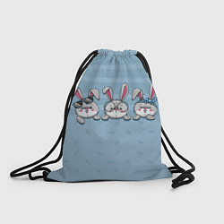 Рюкзак-мешок Зайки-кролики, цвет: 3D-принт