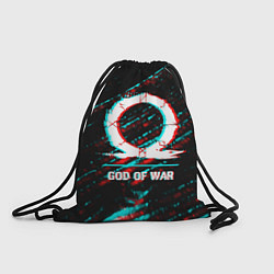 Мешок для обуви God of War в стиле glitch и баги графики на темном