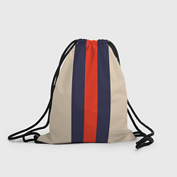 Рюкзак-мешок Полосы триколор синий красный, цвет: 3D-принт