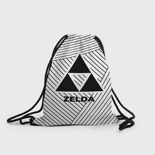 Мешок для обуви Символ Zelda на светлом фоне с полосами / 3D-принт – фото 1