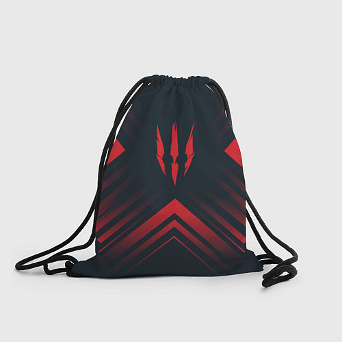 Мешок для обуви Красный символ The Witcher на темном фоне со стрел / 3D-принт – фото 1