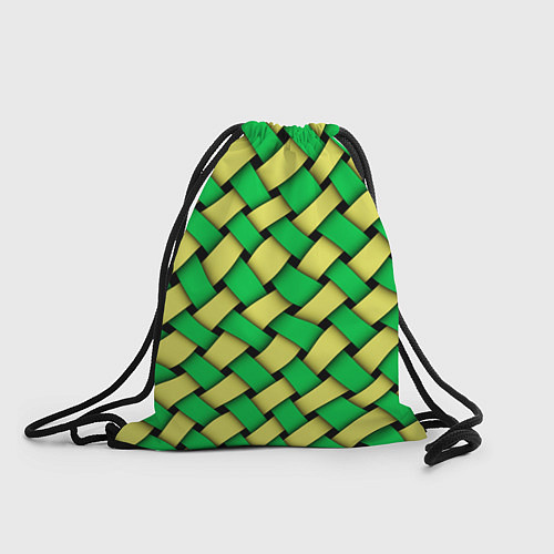 Мешок для обуви Жёлто-зелёная плетёнка - оптическая иллюзия / 3D-принт – фото 1