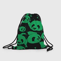 Рюкзак-мешок Panda green pattern, цвет: 3D-принт