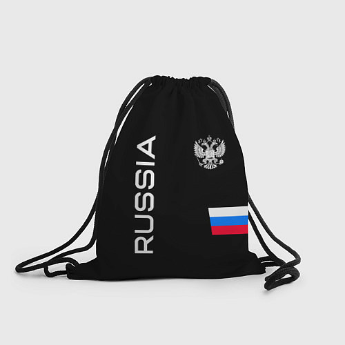 Мешок для обуви Россия и три линии на черном фоне / 3D-принт – фото 1