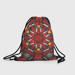 Рюкзак-мешок Калейдоскоп из красных узоров, цвет: 3D-принт