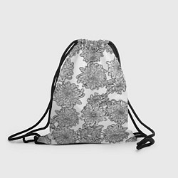 Рюкзак-мешок Цветы хризантемы: линейный рисунок, цвет: 3D-принт