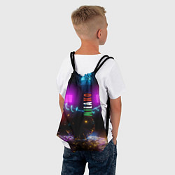 Рюкзак-мешок Неоновые улицы ночного Милана, цвет: 3D-принт — фото 2