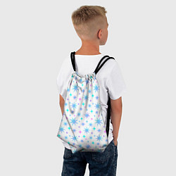 Рюкзак-мешок Разноцветные звезды на белом фоне, цвет: 3D-принт — фото 2