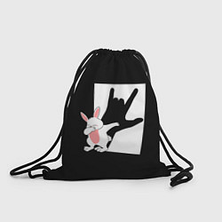 Рюкзак-мешок Тень дабающего кролика, цвет: 3D-принт